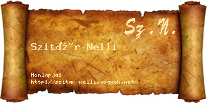 Szitár Nelli névjegykártya